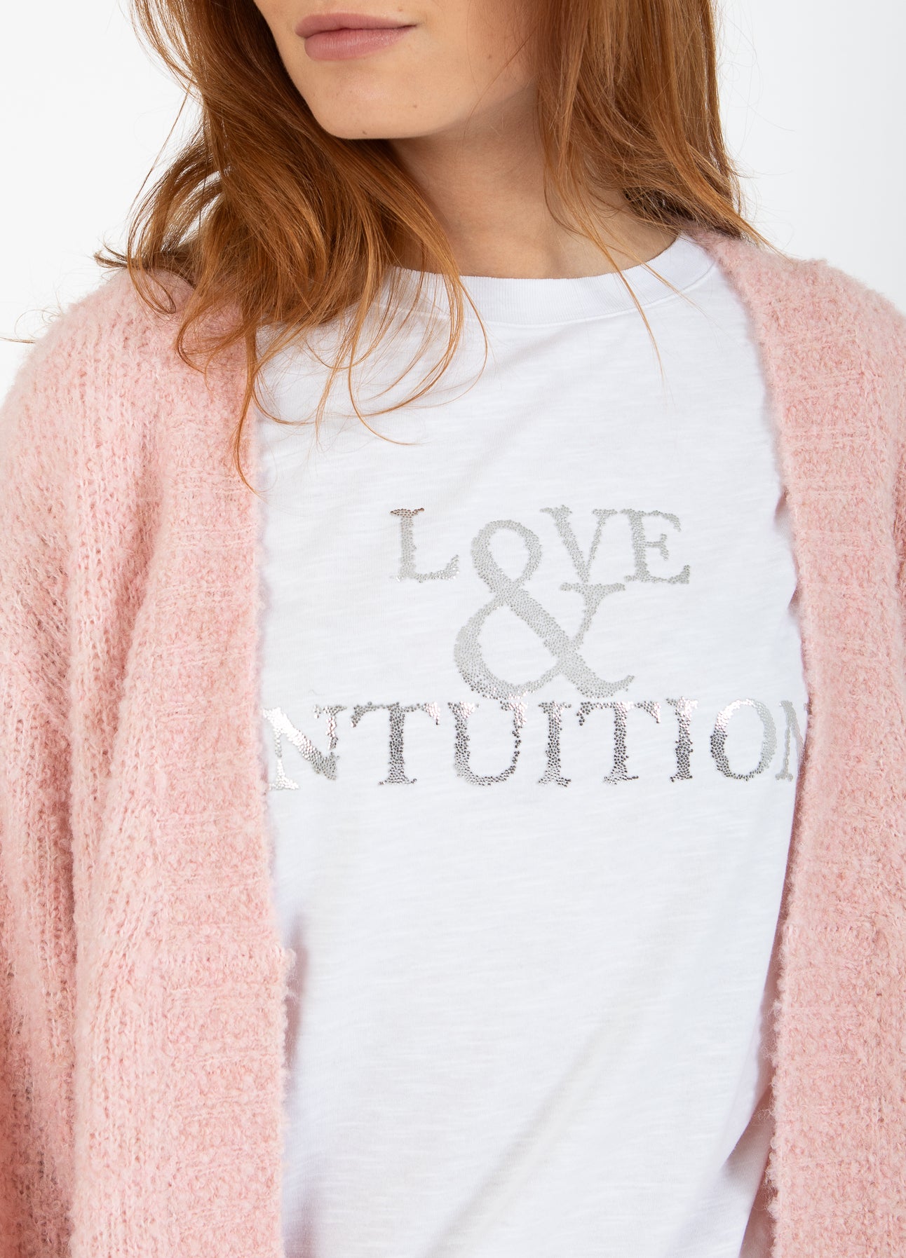 CC HEART AMAYA LANG STRIK CARDIGAN - Winter Rose