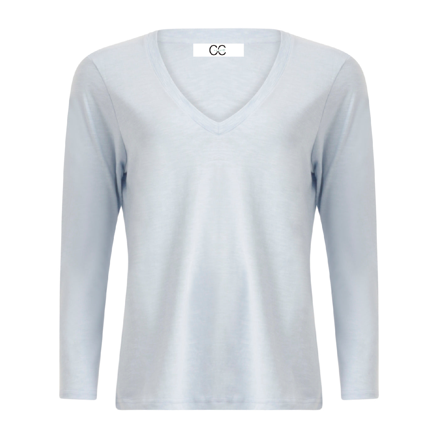 CC HEART LANGÆRMET V-HALS T-SHIRT - Powder blue