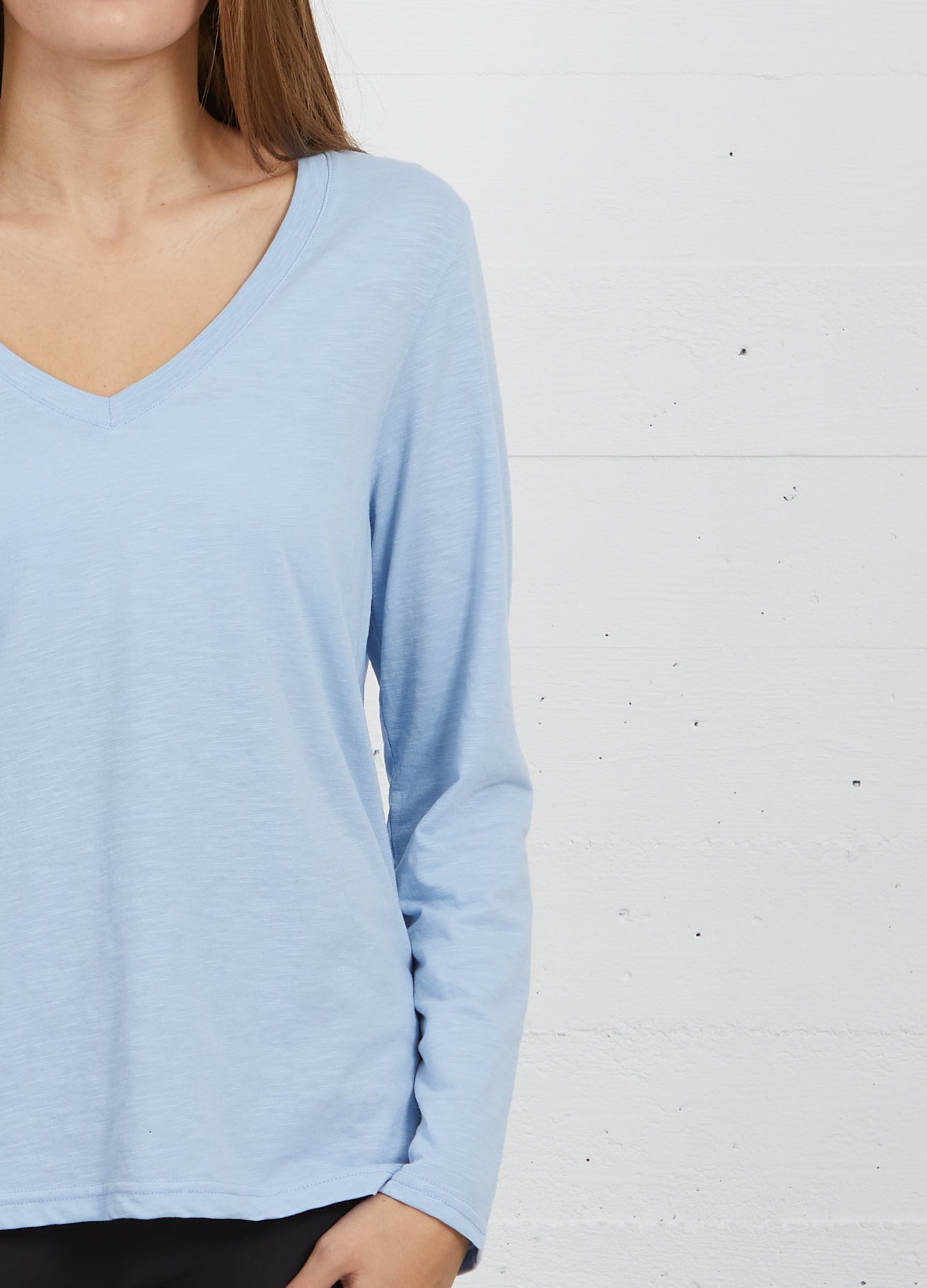 CC HEART LANGÆRMET V-HALS T-SHIRT - Powder blue