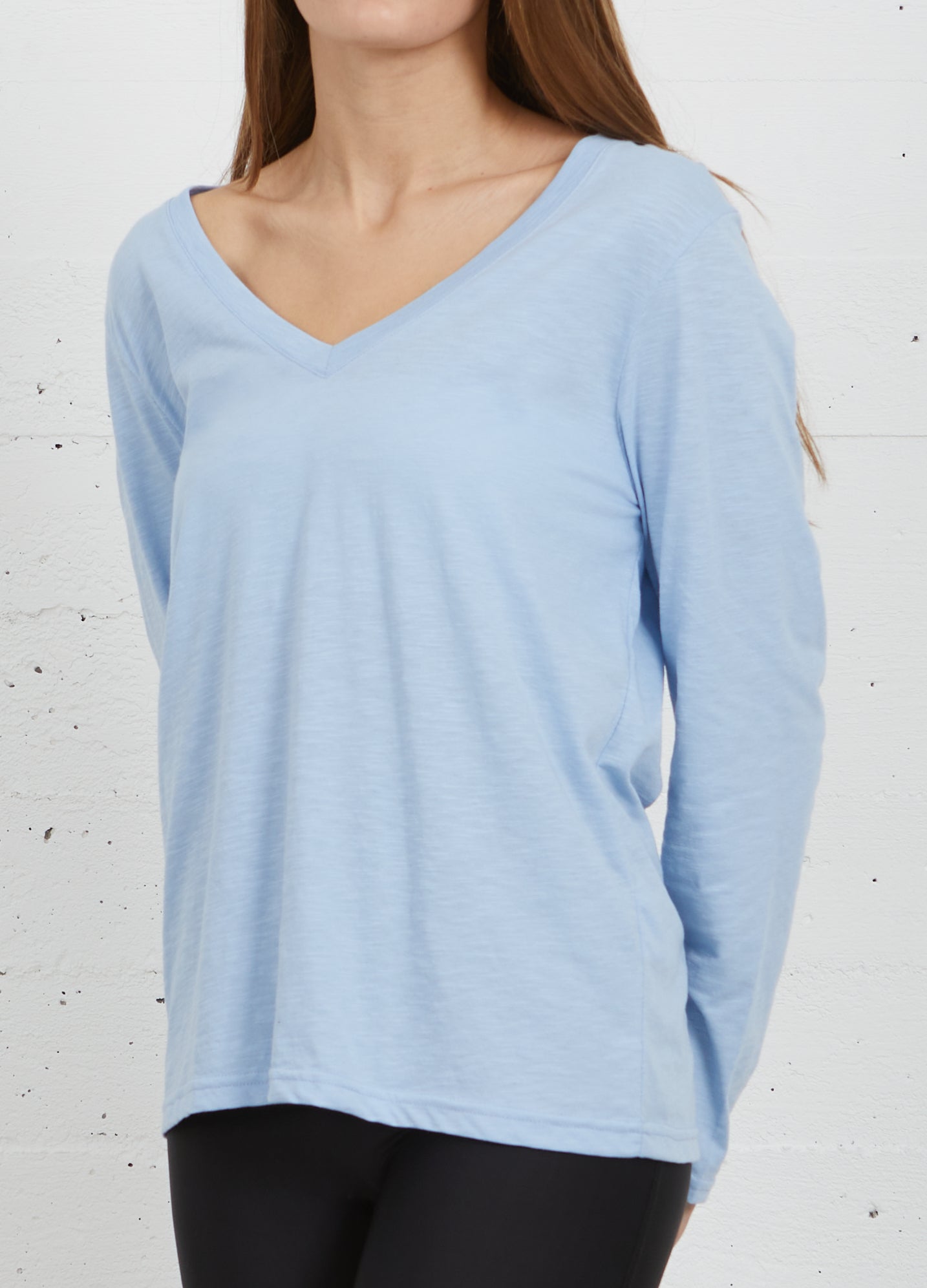 CC HEART LANGÆRMET V-HALS T-SHIRT - Powder blue