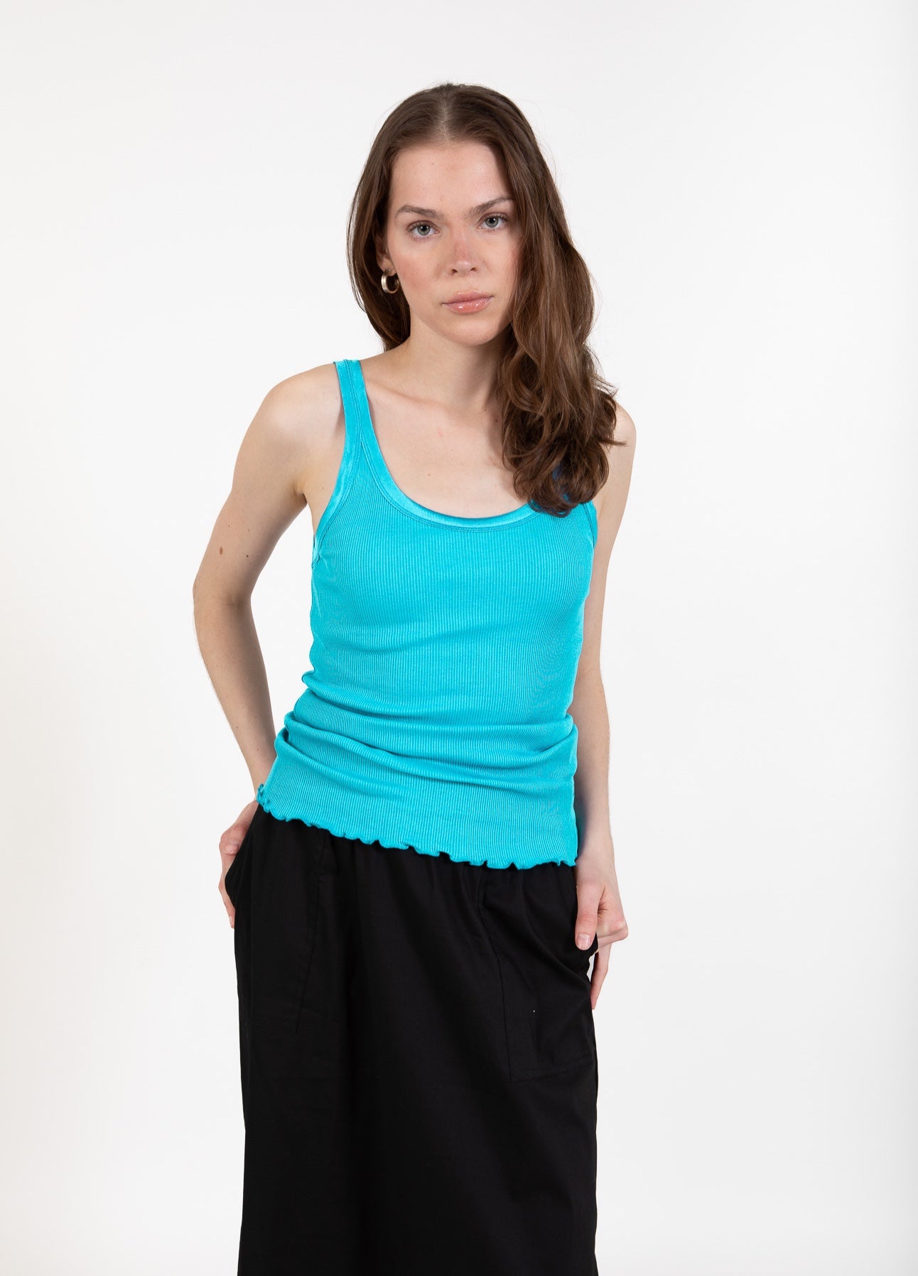 CC HEART SILKE-TOP - Aqua blue