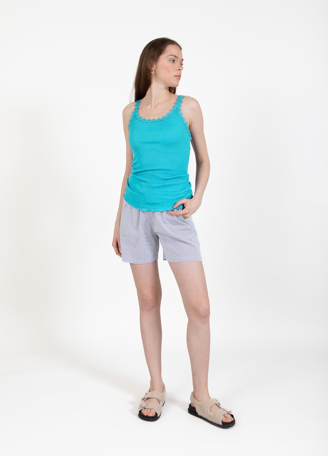 CC HEART SILKE TOP MED BLONDE - Aqua blue Levere