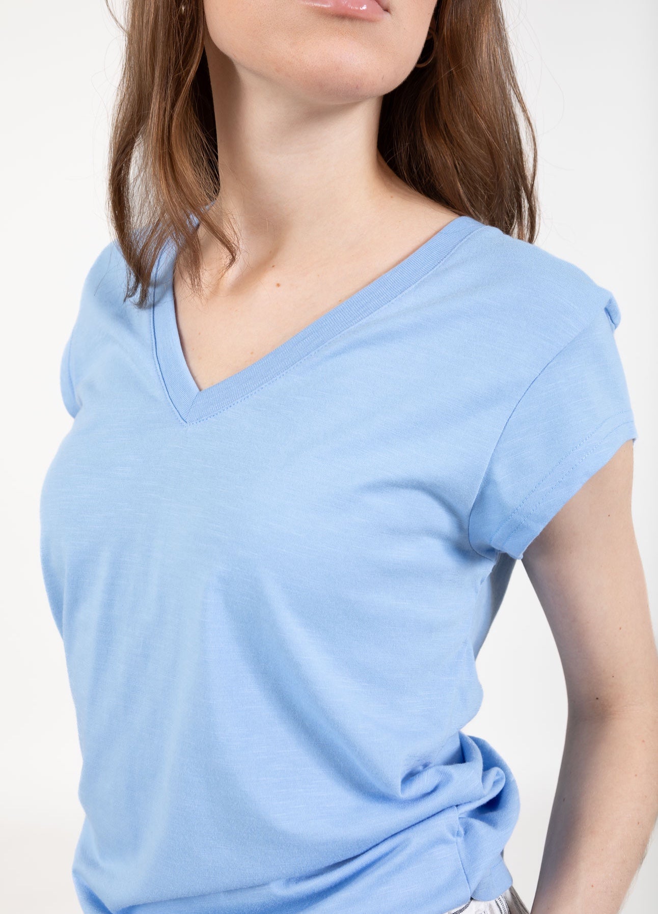 CC HEART V-HALS T-SHIRT - Powder blue