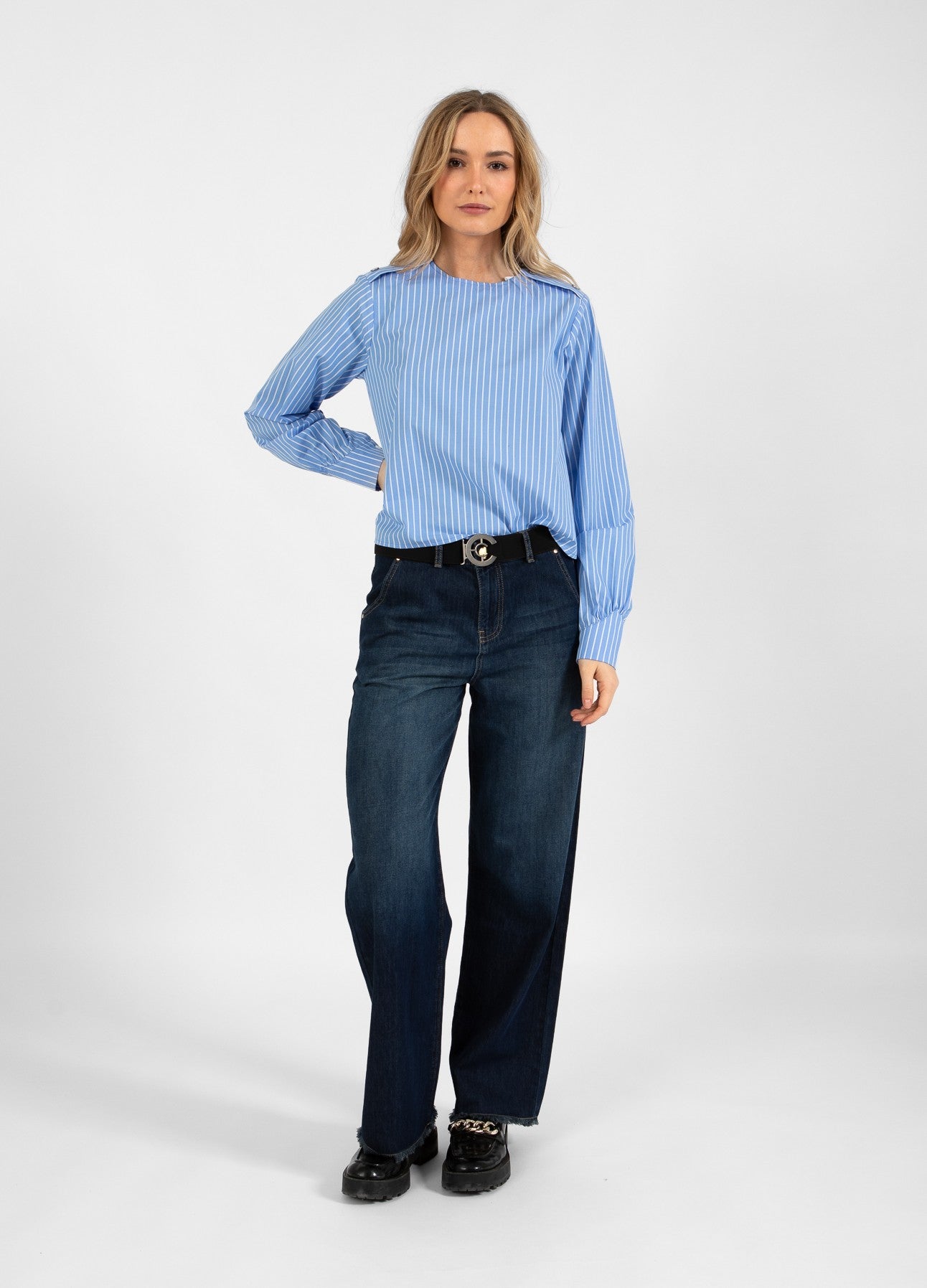 JEANS MED BREDE BEN - PETRA PASFORM - Dark Blue Denim