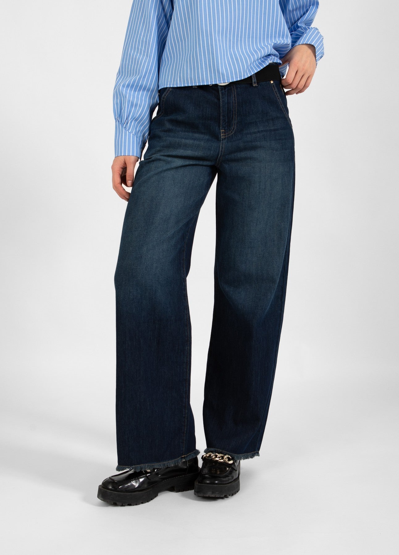 JEANS MED BREDE BEN - PETRA PASFORM - Dark Blue Denim
