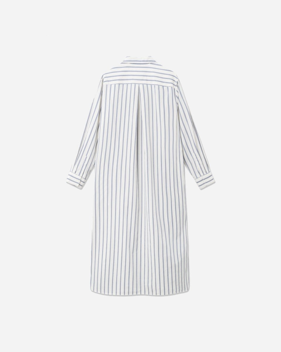 Saga Poplin Stripe Dress - Royal Blue Stripes