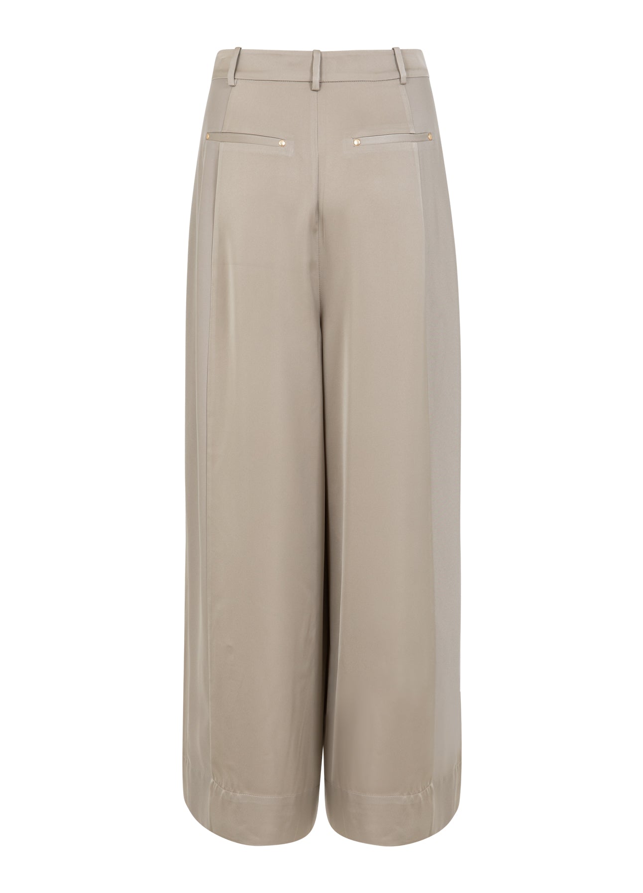 BLANKE VIDDE BUKSER MED HØJ TALJE - PETRA FIT - Grey sand