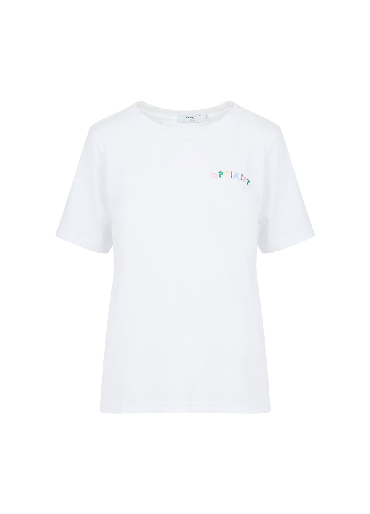 CC HEART OPTIMIST TEE - MIDI ÆRME - White
