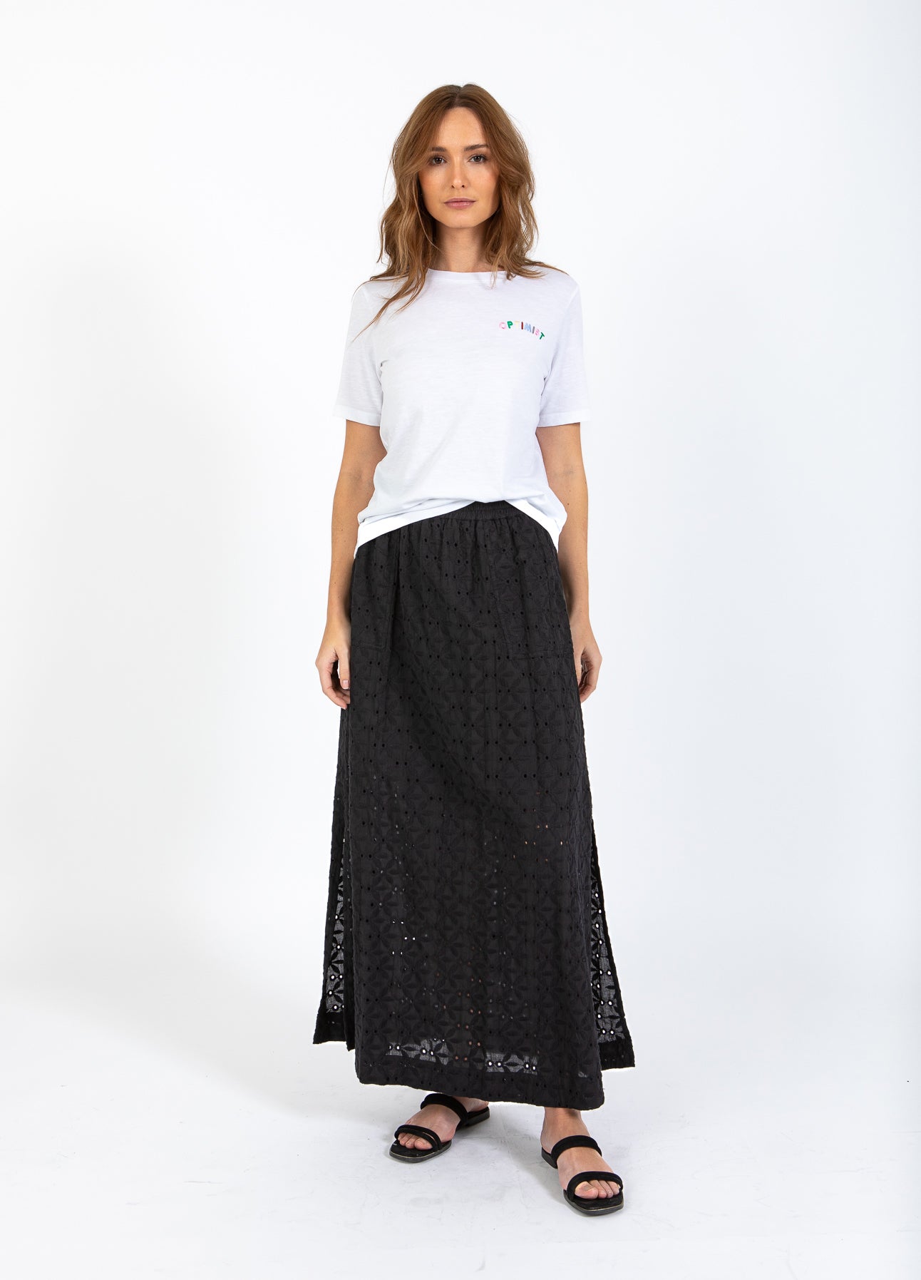 CC HEART OPTIMIST TEE - MIDI ÆRME - White
