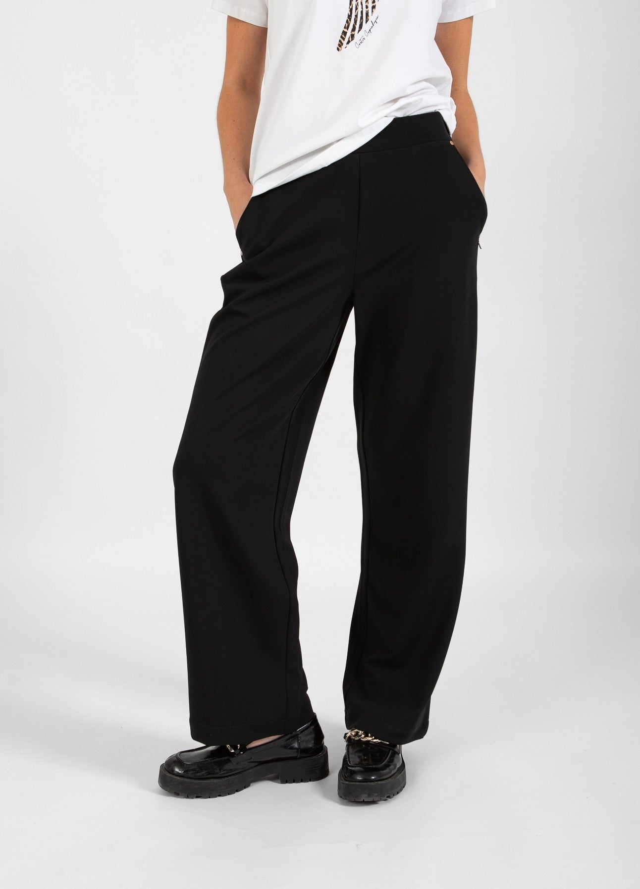 JERSEYBUKSER - SILLE PASFORM - Black