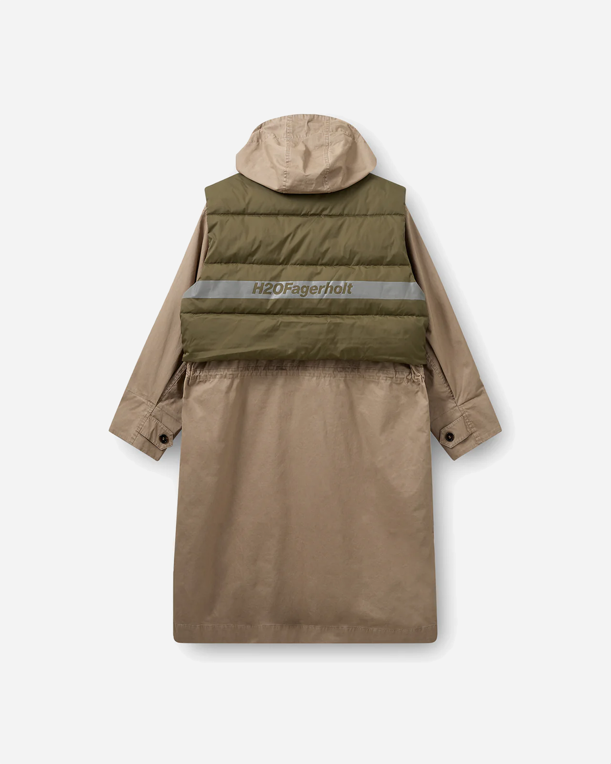 Sherlock Coat - Sand/Dark Green Moss Online nu
