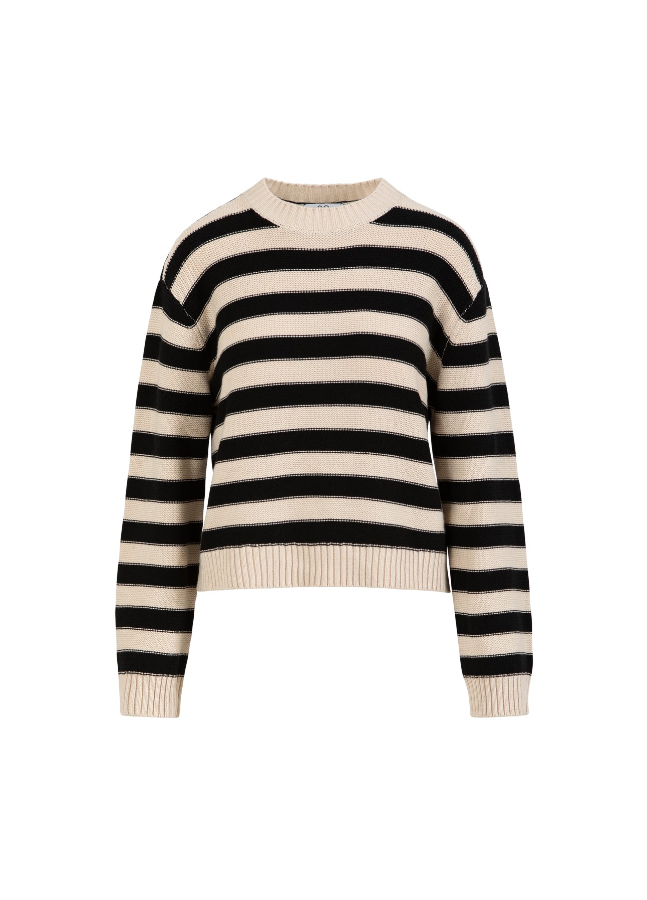 CC HEART AVERY STRIBET SWEATER - Creme/black
