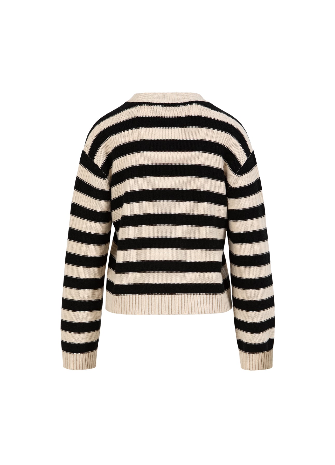 CC HEART AVERY STRIBET SWEATER - Creme/black