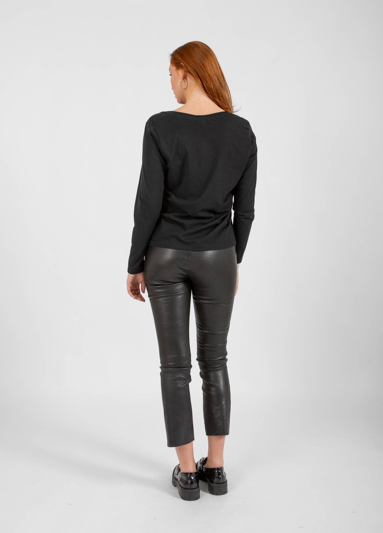 CC HEART LANGÆRMET V-HALS T-SHIRT - Black