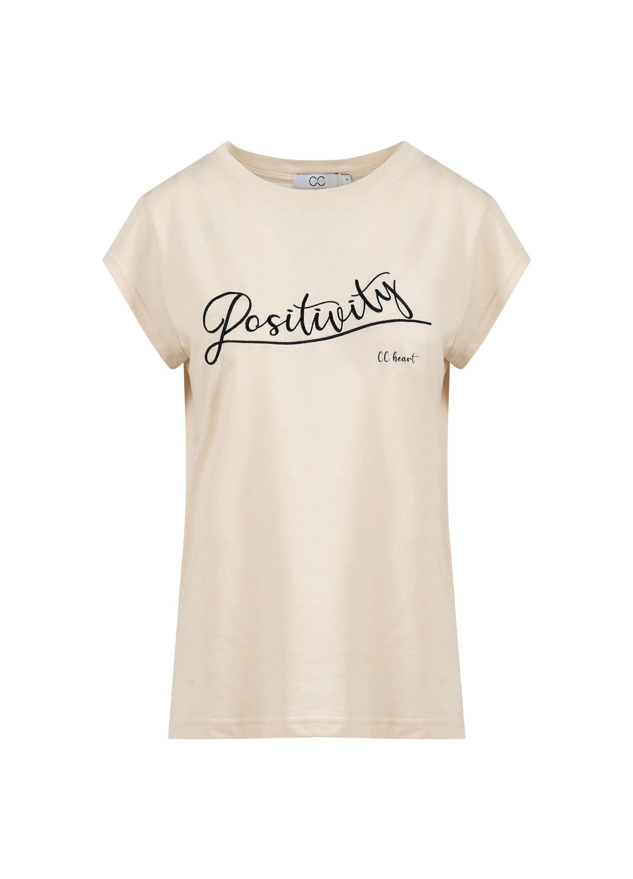 CC HEART POSITIVITY T-SHIRT - KORTÆRME - Creme
