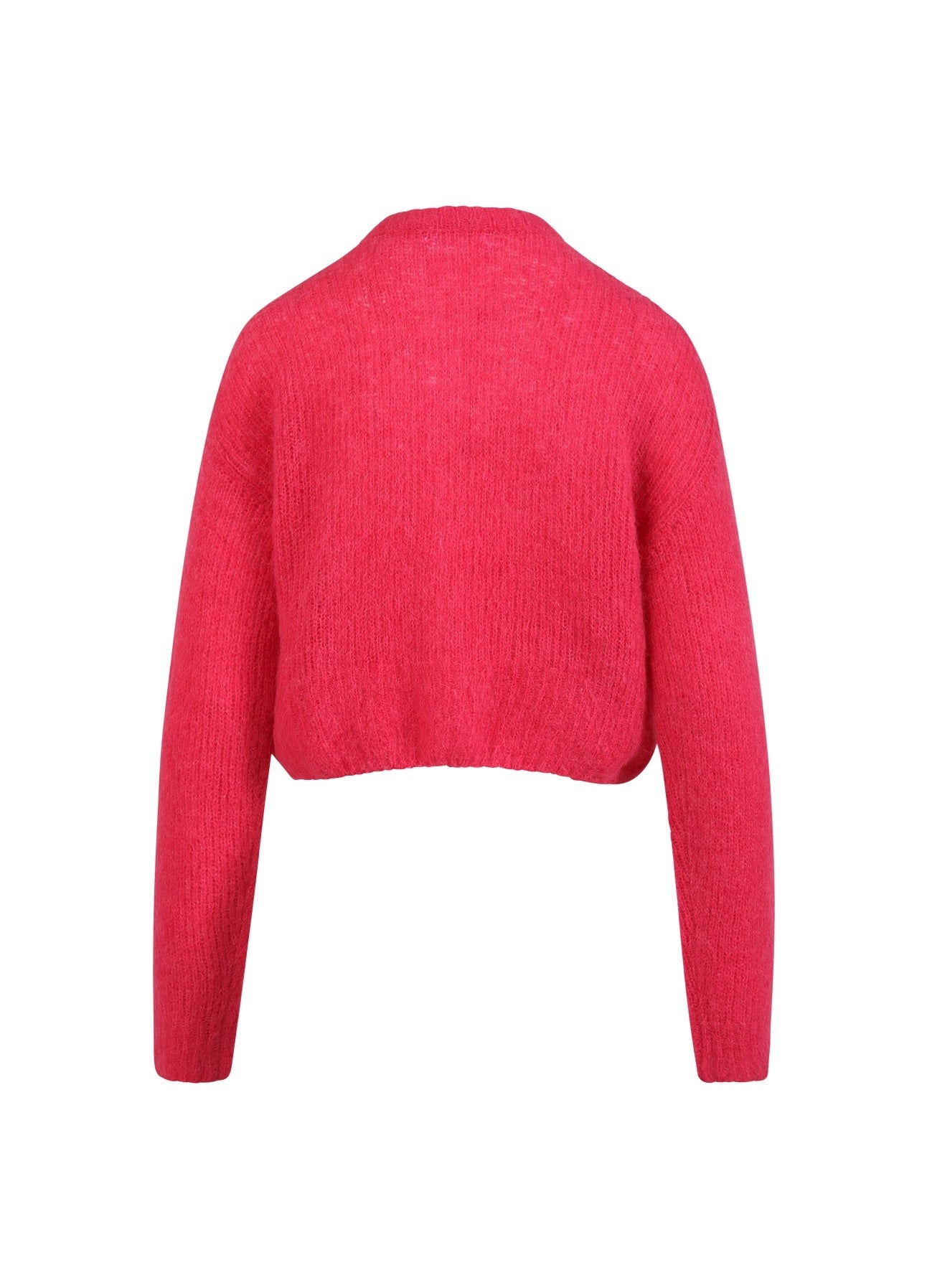 CROPPED STRIKKET CARDIGAN - Bright pink