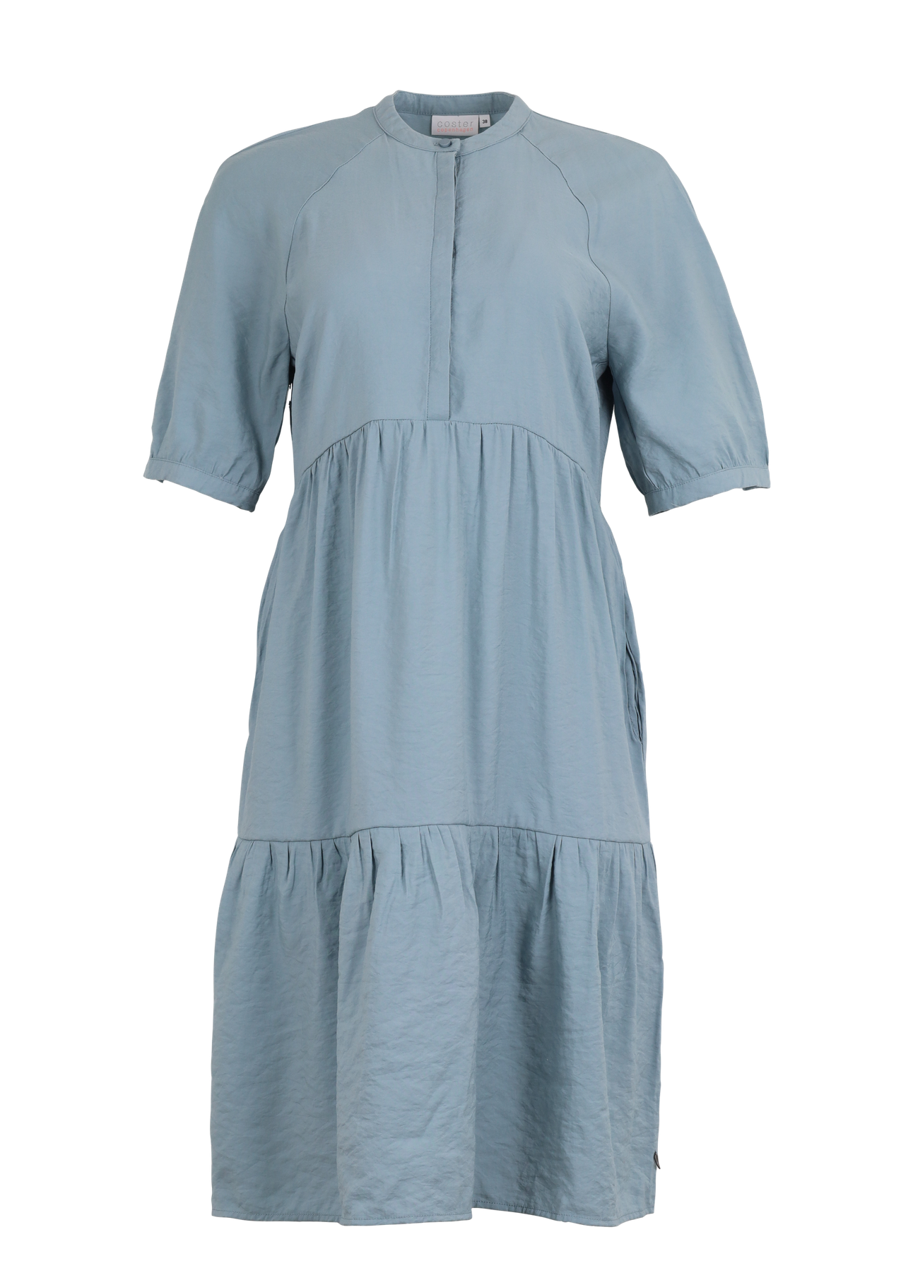 PRE-LOVED LANG KJOLE M. KNAPLUKNING - Dust green
