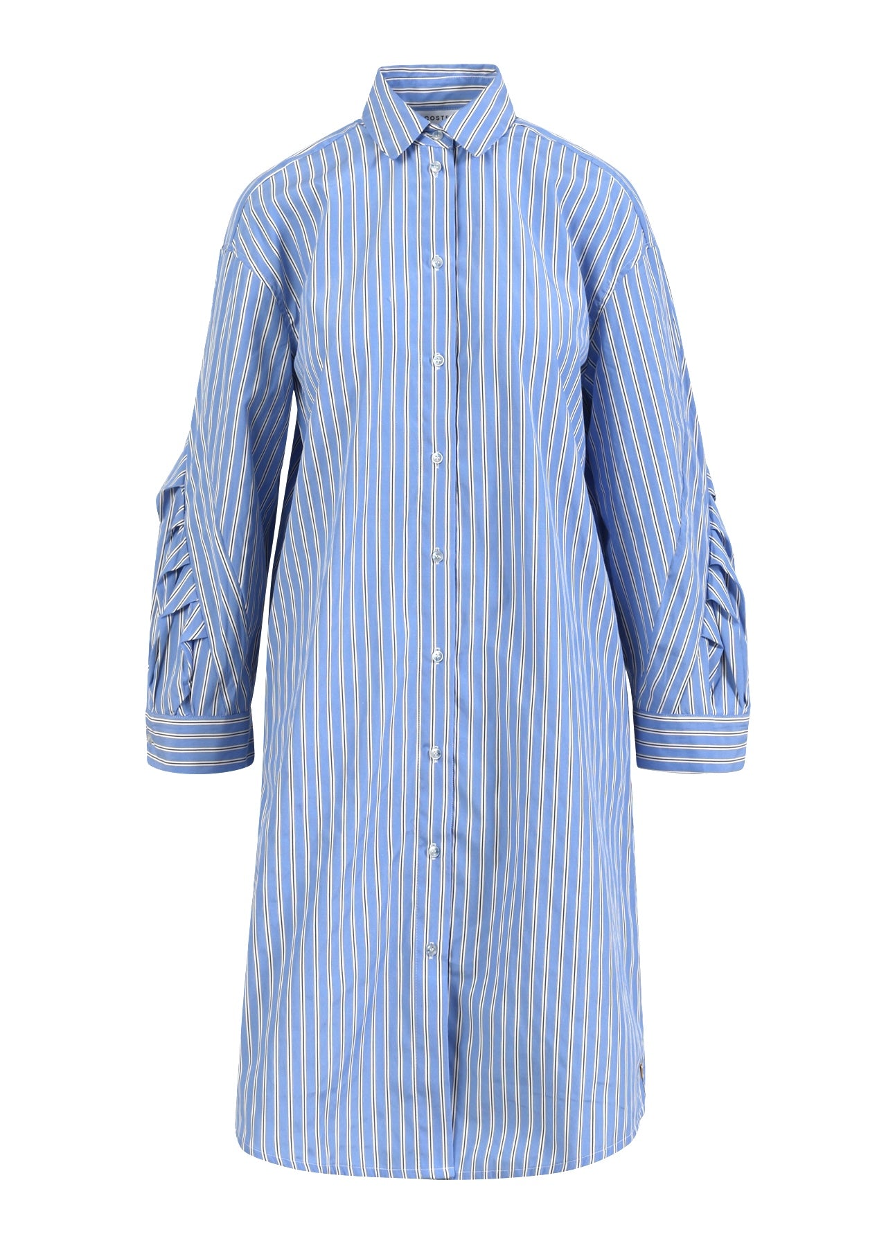 SKJORTEKJOLE MED DEKONSTRUEREDE ÆRMER - Ice blue/white stripe
