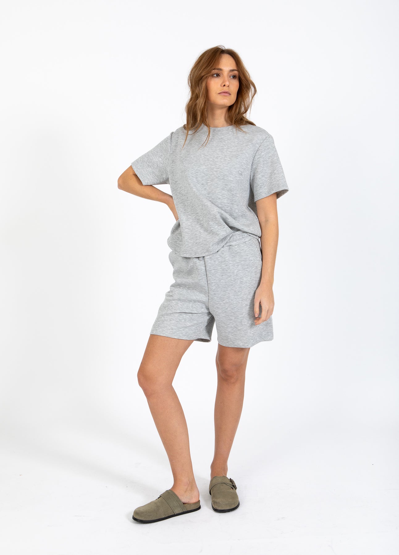 CC HEART BEA SWEATSHORTS - Light grey melange