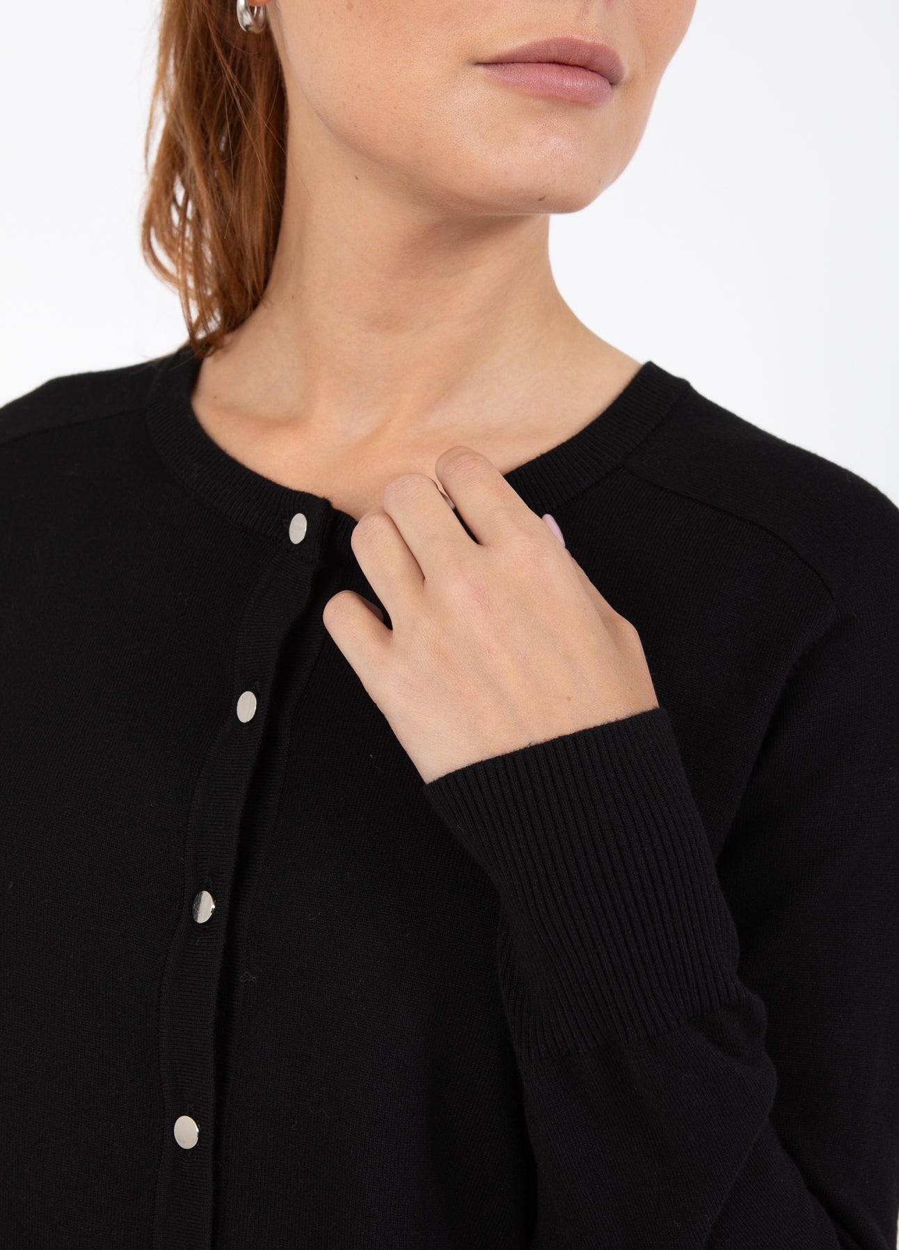 CC HEART BELLE CARDIGAN - Black/silver buttons