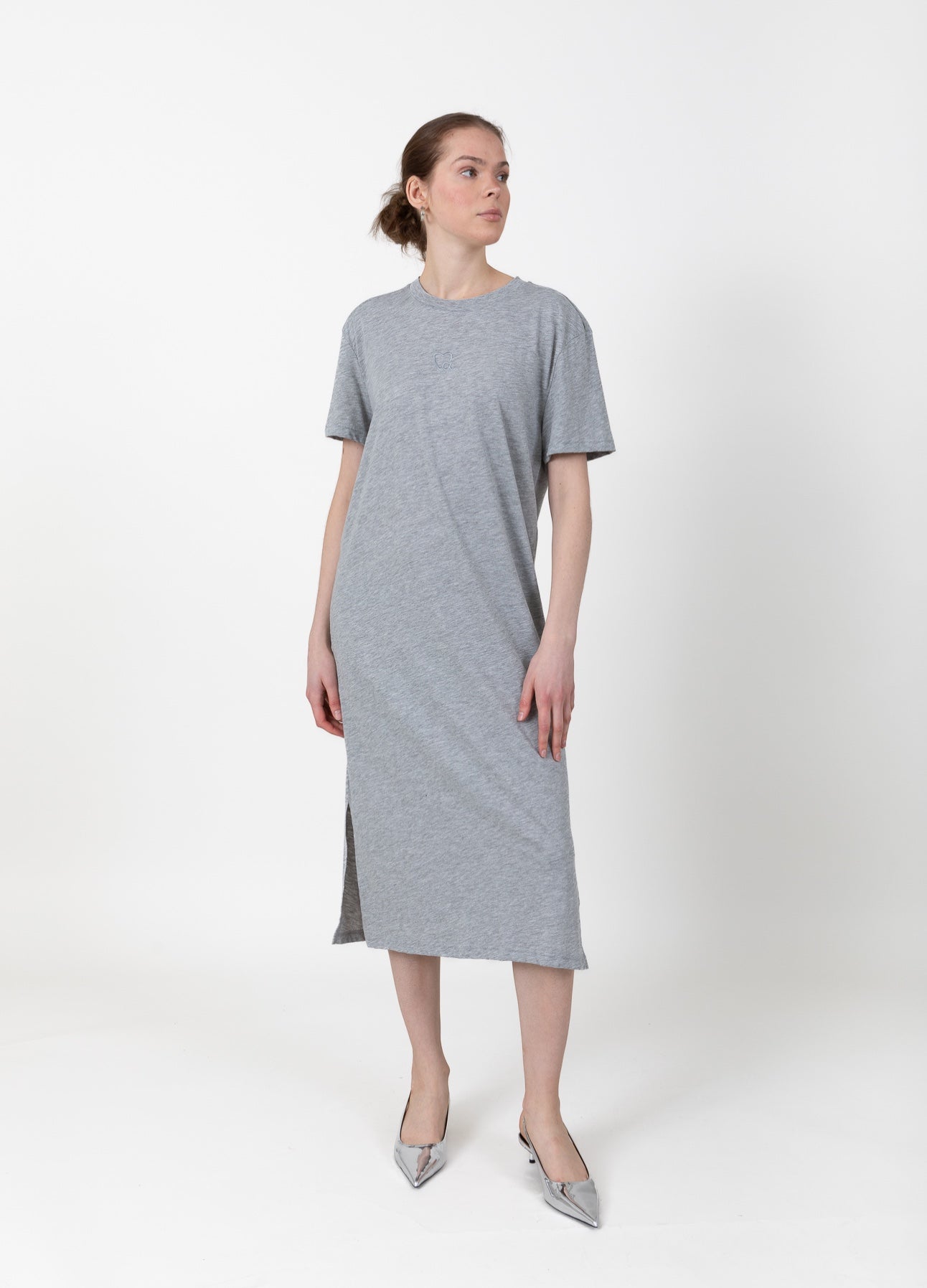 CC HEART LOGO T-SHIRT KJOLE - Light grey melange