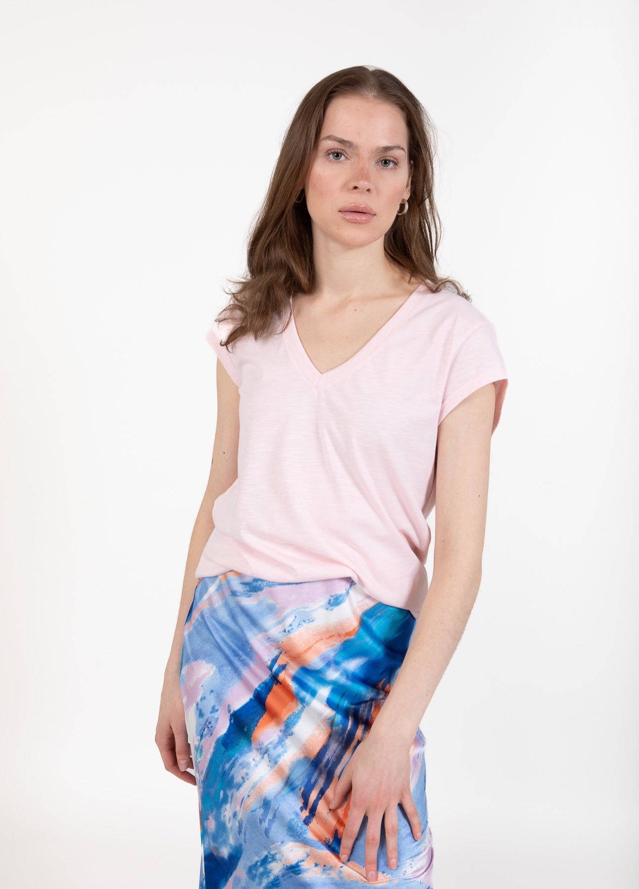 CC HEART V-HALS T-SHIRT - Daisy Pink