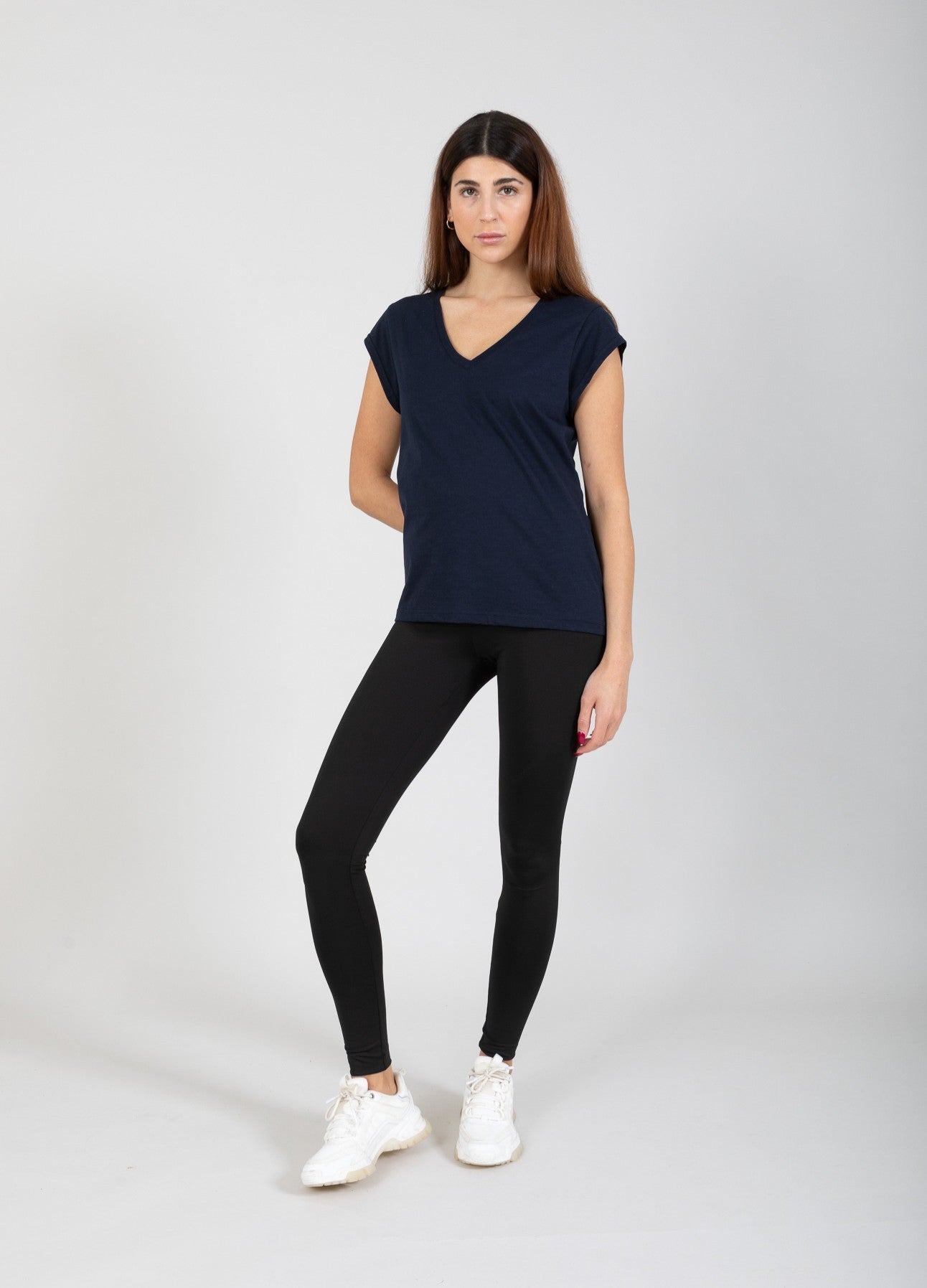 CC HEART V-HALS T-SHIRT - Night Sky Blue