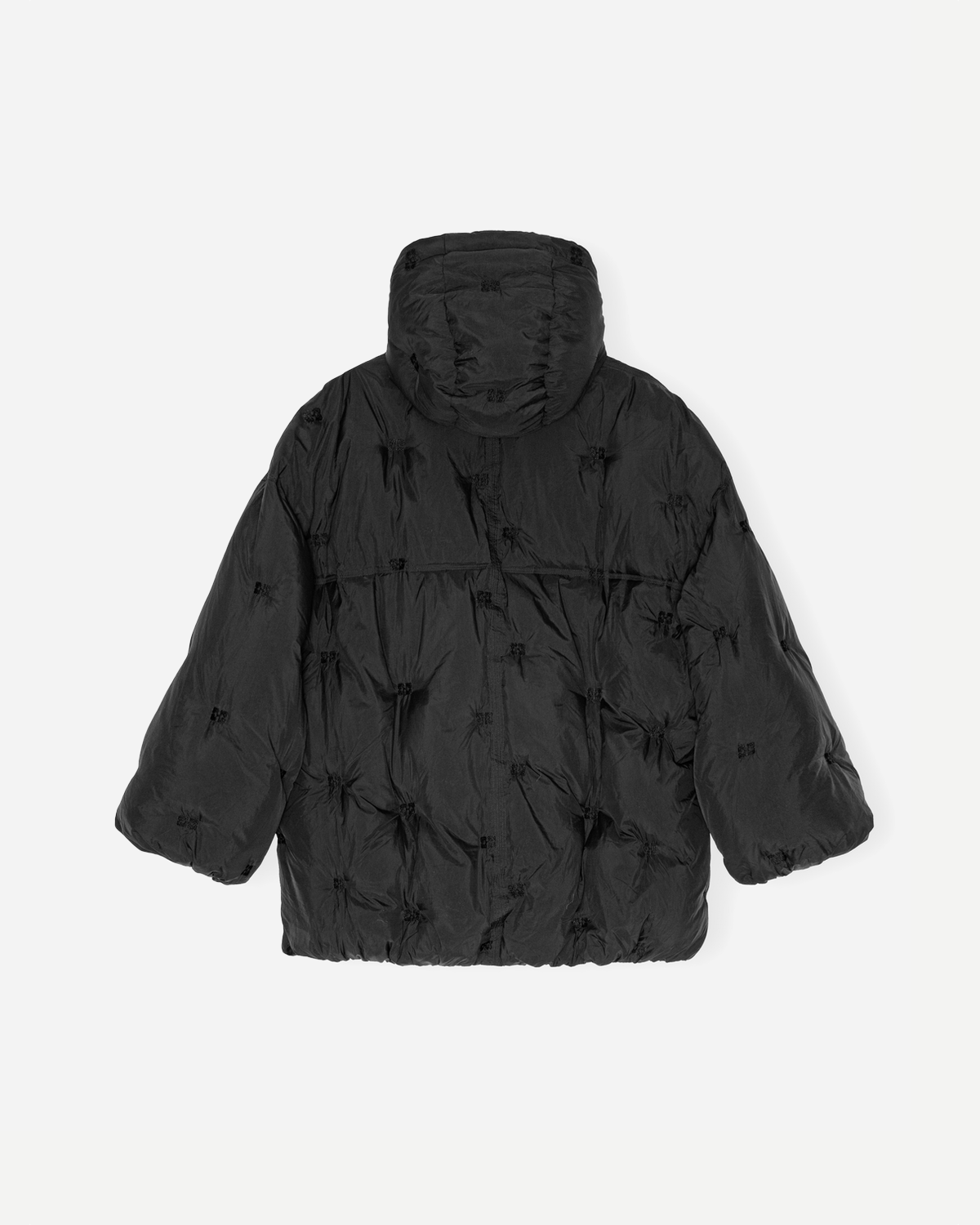 nylon-tech-puffer-midi-jacket-black_1.png Nylon Tech Puffer Midi Jacket - Black