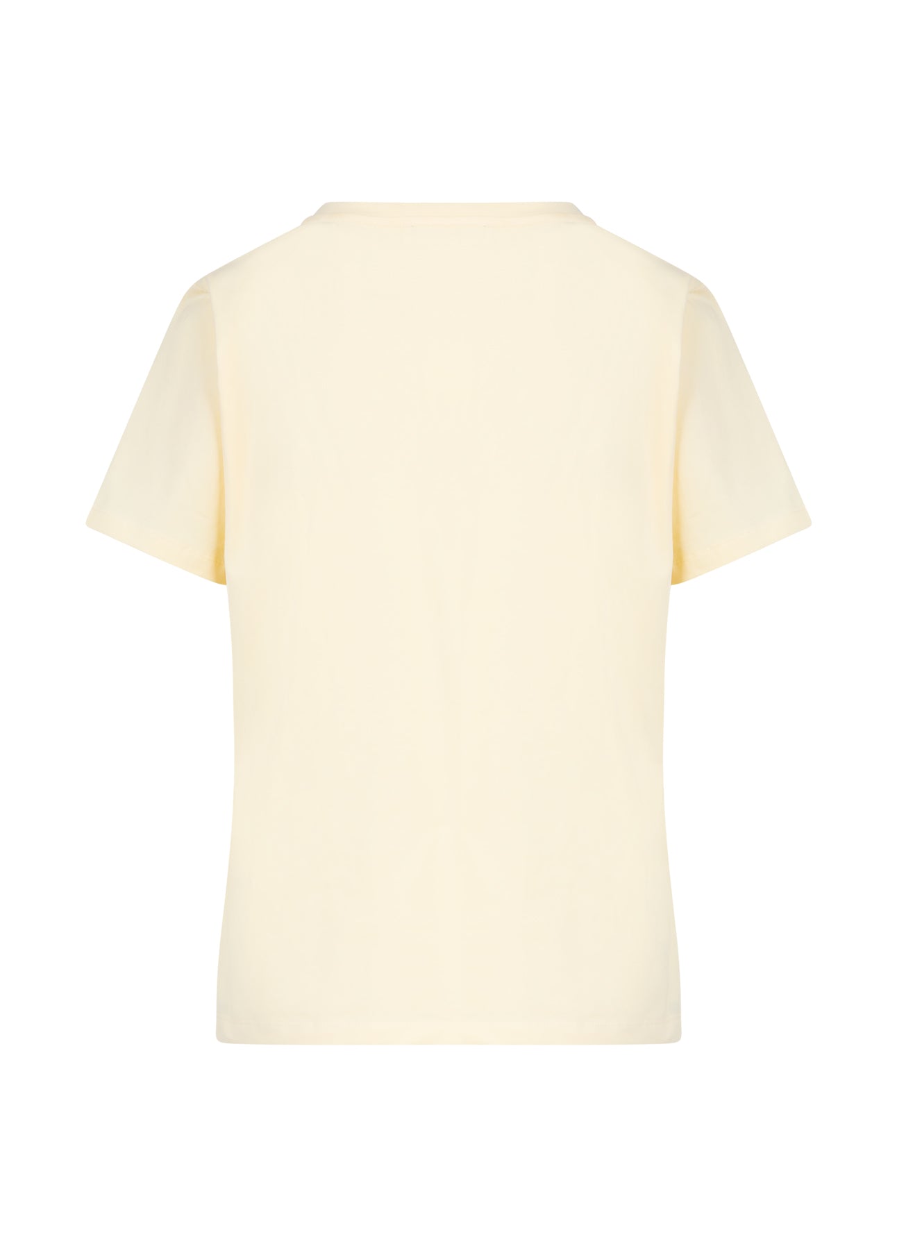 T-SHIRT MED V-UDSKÆRING - MELLEMLANGE ÆRMER - Butter yellow